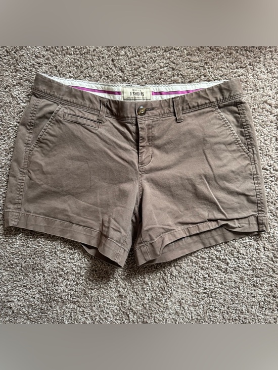 Vintage Pants - Y2K 2010 Old Navy Perfect 5” Chino Shorts in Dark Tan Brown Low Waist Size 12